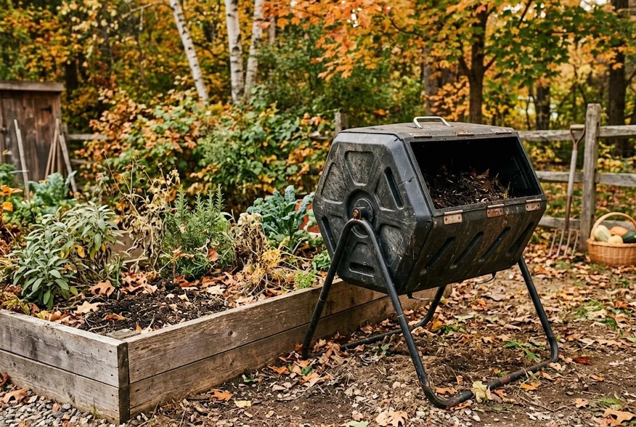 Dual-Chamber Compost Tumbler Review: Faster Compost by Winter?