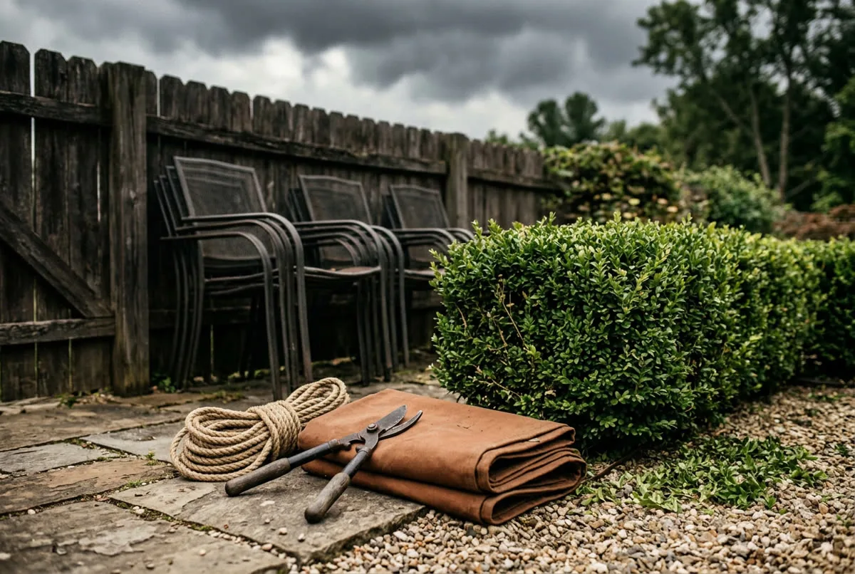 Pre-Storm Yard Checklist: Trim, Tie Down, Stow
