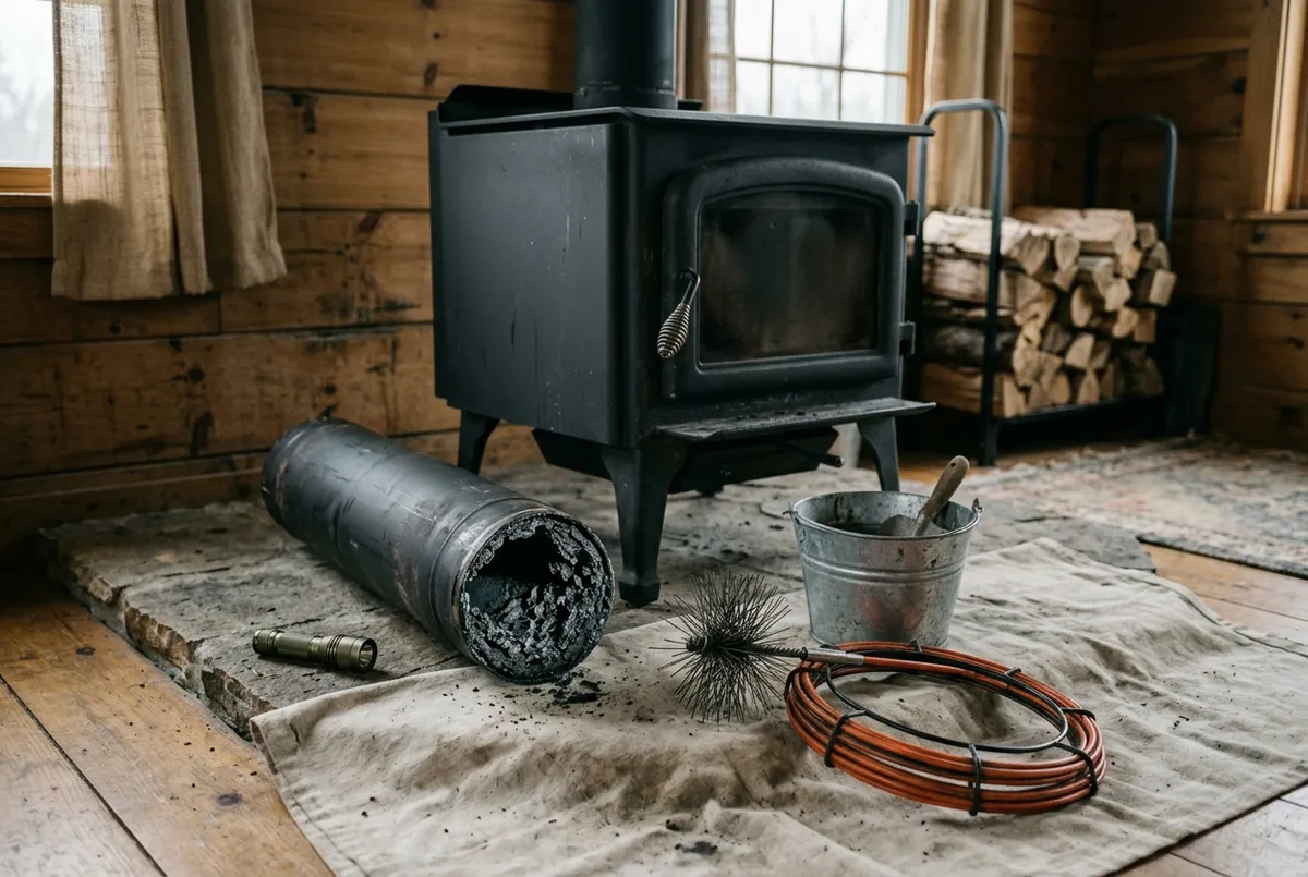Wood Stove Chimney and Creosote Check Before the First Burn