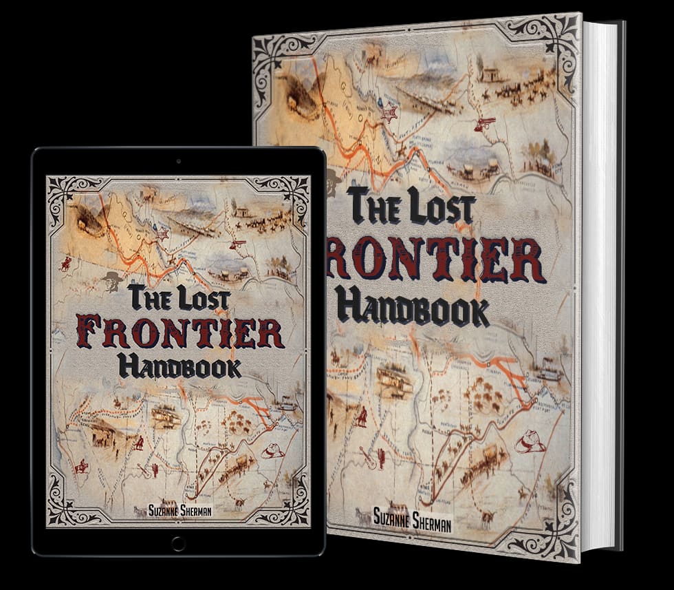 The Lost Frontier Handbook by Suzanne Sherman — digital and physical edition mockup